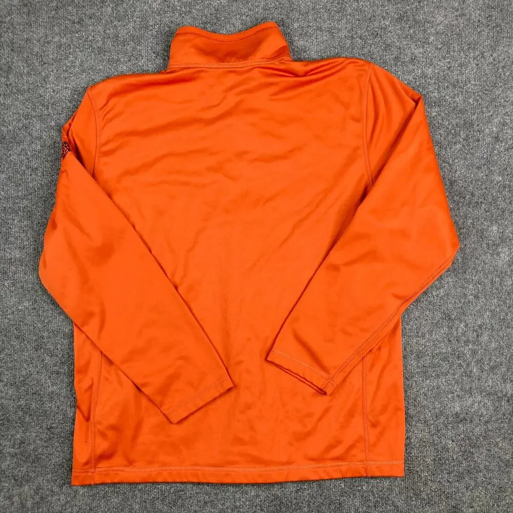 The North Face Quarter Zip Pullover Mens XL Orange Stretch Fleece‎ Athletic